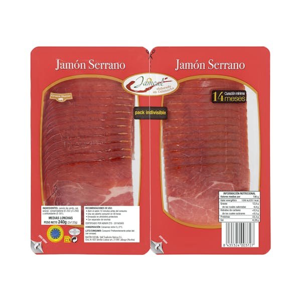 Serrano vytintas kumpis „Jamcal“, pusės riekelės